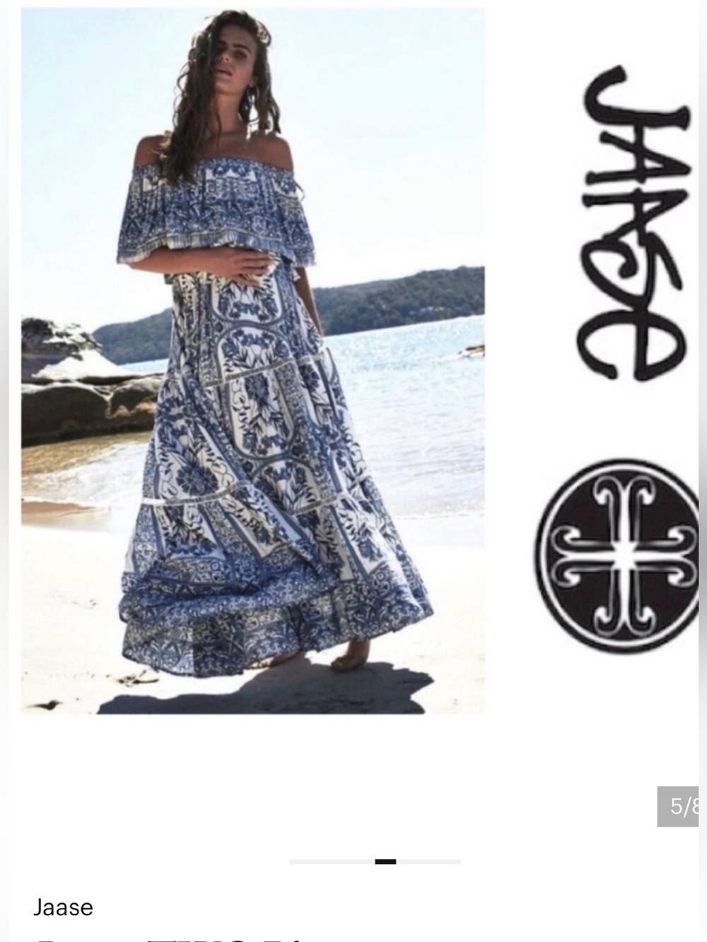 Jaase Blue and White Tiered Maxi Skirt women’s XS